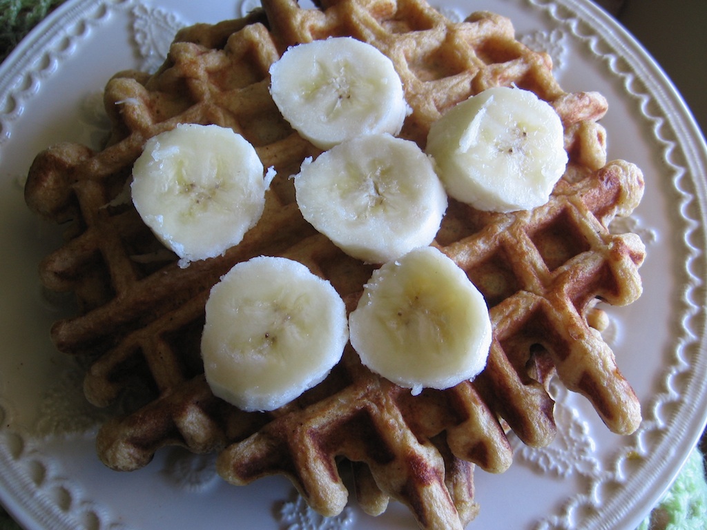 Peanut-Flour and Banana Waffles